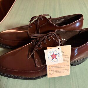 NEW Vintage Mens Executive Imperial Brown Leather Oxford Shoes Size 11 D